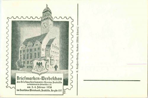 Berlin-Neukölln - Briefmarken Werbeschau 1938