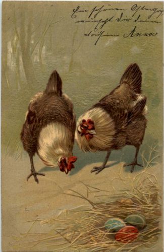 Hühner - Chicken - Prägekarte