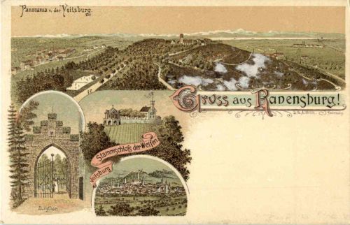 Gruss aus Ravensburg - Litho