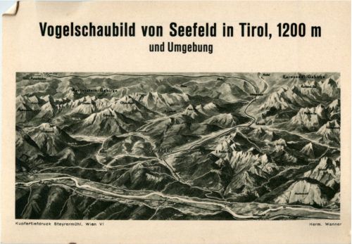Vogelschaubild von Seefeld in Tirol