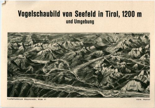 Vogelschaubild von Seefeld in Tirol