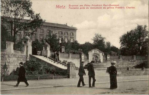Metz - Brunnen am Prinz Friedrich Karl Denkmal