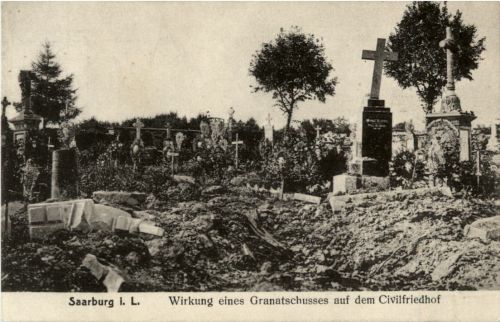 Schlacht bei Saarburg - Granatschuss auf den Friedhof