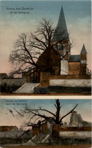 Kirche von Dontrien vor der Sprengung