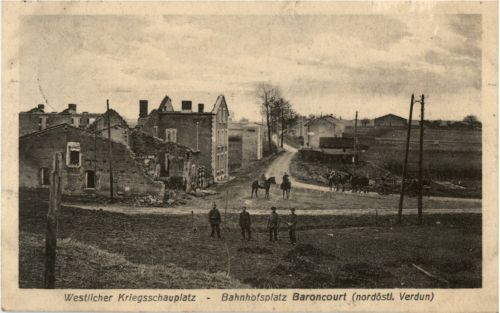 Bahnhofsplatz Baroncourt - Feldpost