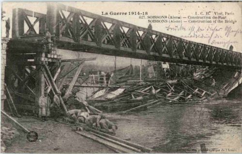 Soissons - Construction du Pont