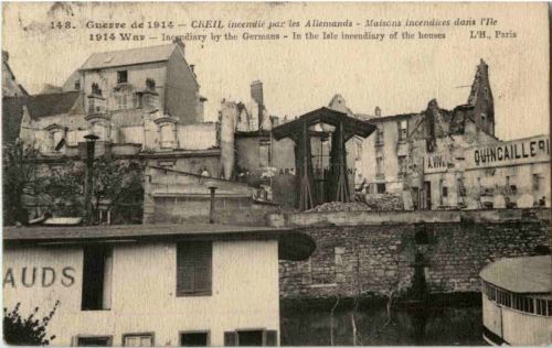 Creil incendie par les Allemands