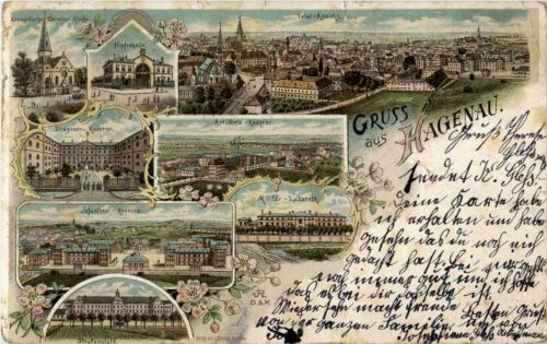 Gruss aus Hagenau - Litho