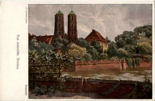 Breslau - Dominsel - Künstlerkarte H. Irmann