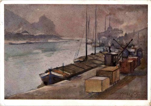 Die Elbe bei Aussig - Stempel 3. Reich
