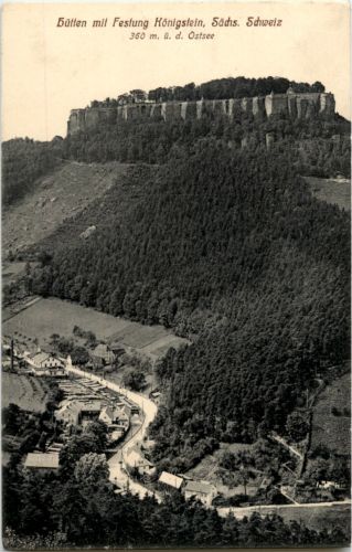 Hütten mit Festung Königstein