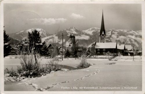Fischen, Allgäu, mit Wannenkopf, Bolsterlangerhorn und Weiherkopf