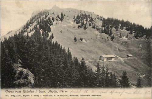 Fischen, Allgäu, Gruss vom Grünten