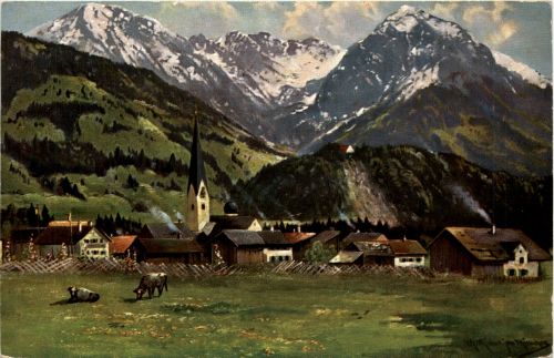 Fischen, Allgäu, m. Nebelhorn und Rubihorn