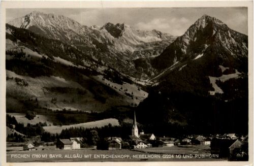 Fischen, Allgäu, mit Entschenkopf, Nebelhorn und Rubihorn