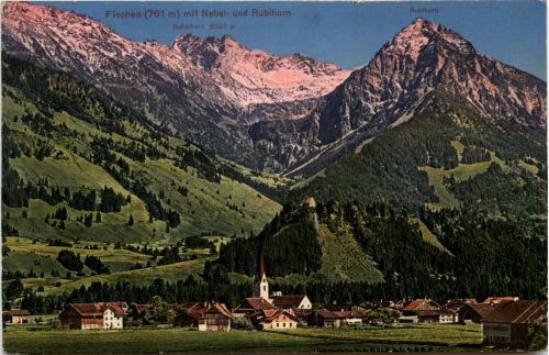 Fischen, Allgäu, mit Nebelhorn und Rubihorn