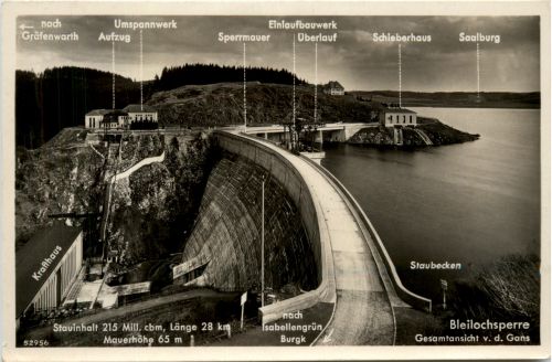Die Bleilochsperre, Gesamtansicht v.d.Gans