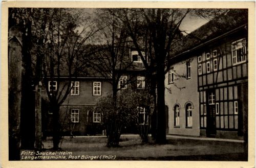 Langertalsmühle, Post Bürgel, Fritz-Sauckel-Heim