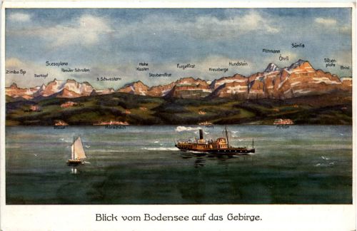 Bodensee, Blickauf das Gebirge