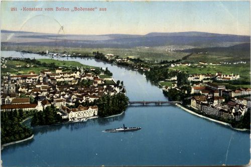 Bodensee, Konstanz vom Ballon Bodensee aus