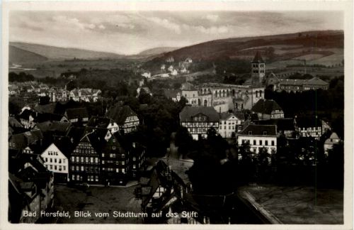 Bad Hersfeld, Blick vom Stadtturm auf das Stift