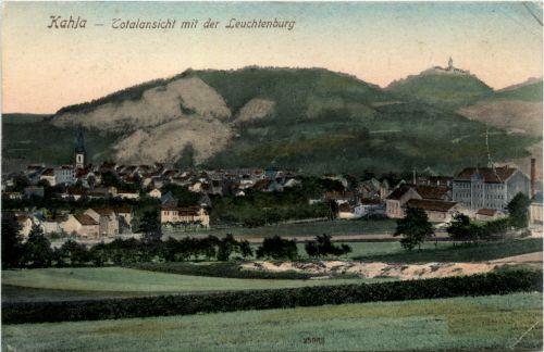 Kahla - Totalansicht mit der Leuchtenburg