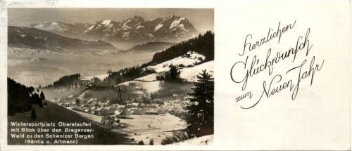 Oberstaufen, Allgäu, mit Blick über den Bregenzerwald zu den Schweizer B