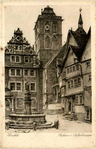 Bad Hersfeld, Rathaus und Lullusbrunnen