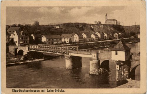Diez, - Sachsenhausen mit Lahn-Brücke