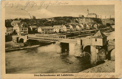 Diez, - Sachsenhausen mit Lahn-Brücke
