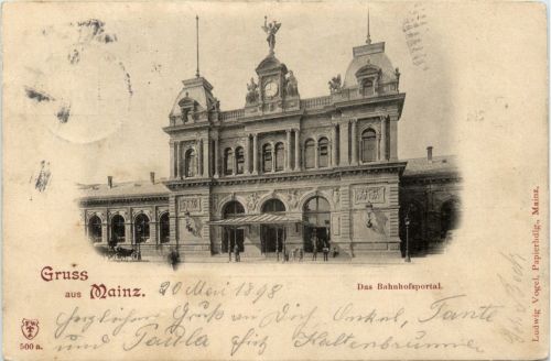 Mainz, Grüsse, Das Bahnhofsportal