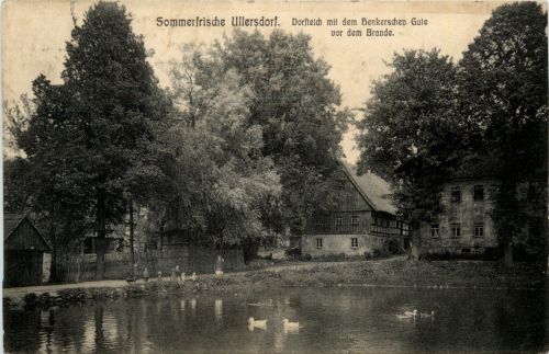 Sommerfrische Ullersdorf, Dorfteich mit dem Henkerschen Gute vor dem