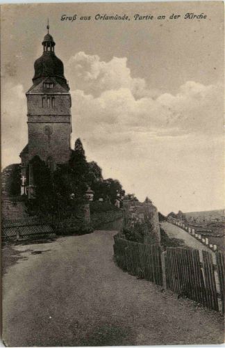 Gruss aus Orlamünde, Partie an der Kirche
