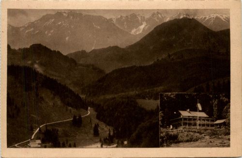 Oberaudorf am Inn, Blick vom Tatzelwurm auf St. Georg und Kaisergebirge