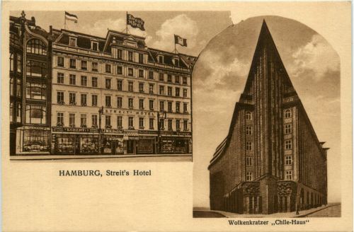 Hamburg, Streits Hotel, Wolkenkratzer Chile-Haus