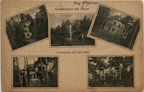 Gonsenheim, Luisenstrasse mit fünf Villen