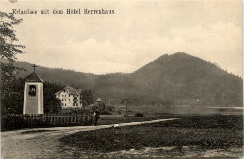 Erlaufsee mit dem hotel herrenhaus