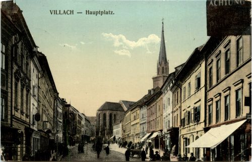 Villach, Ausblick von der Terrasse Hotel Moser