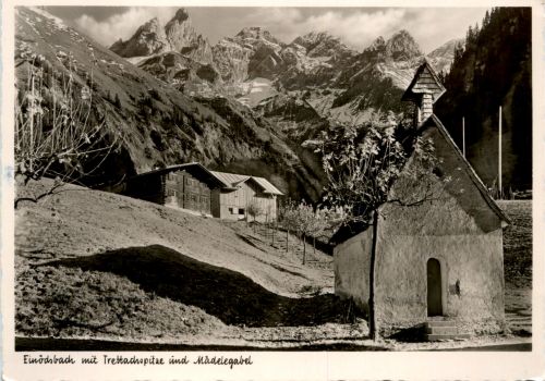 Oberstdorf, Einödsbach mit Trettachspitze und Mädelegabel