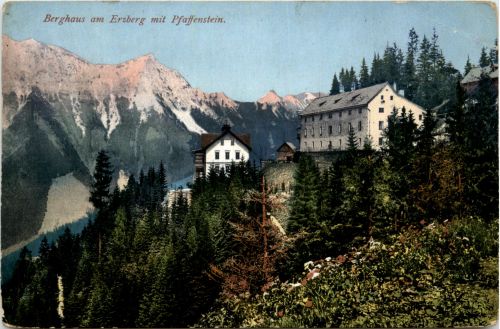 Eisenerz, Berghaus am Erzberg mit Pfaffenstein