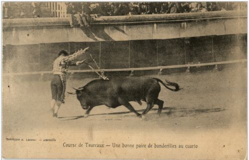 Course de Taureaux - une bonne paire de banderilles au cuarto