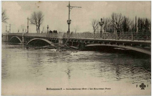 Billancourt - Inondations 1910 Le nouveau Pont