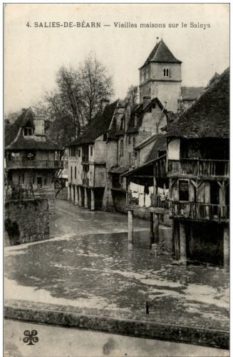 Salies de Bearn - Vielles maisons sur le Saleys