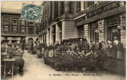 Reims - Place Royal - Marche aux Fleurs