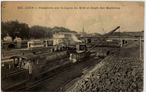 Agen - Passerelle snr la Ligne du Midi Depot des Machines