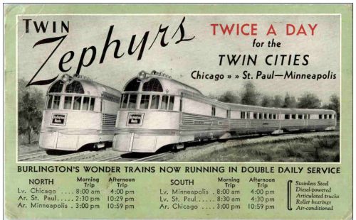 Twin Zephyrs - Chicago St Paul Minneapolis