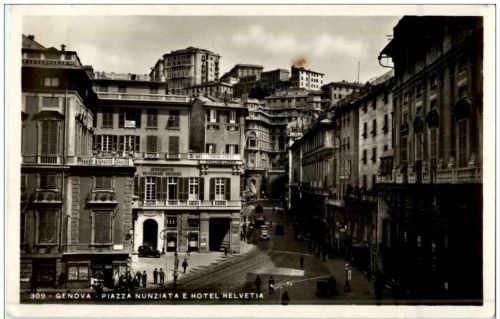 Genova - Piuazza Nunziata e Hotel Helvetia