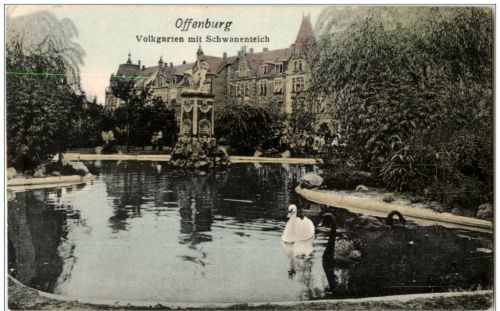 Offenburg - Volkgarten mit Schwanenteich