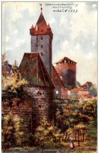 Nürnberg - Kaiserstallungen Künstlerkarte Charles F. Flower