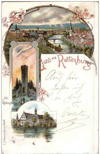 Gruss aus Rottenburg - Litho